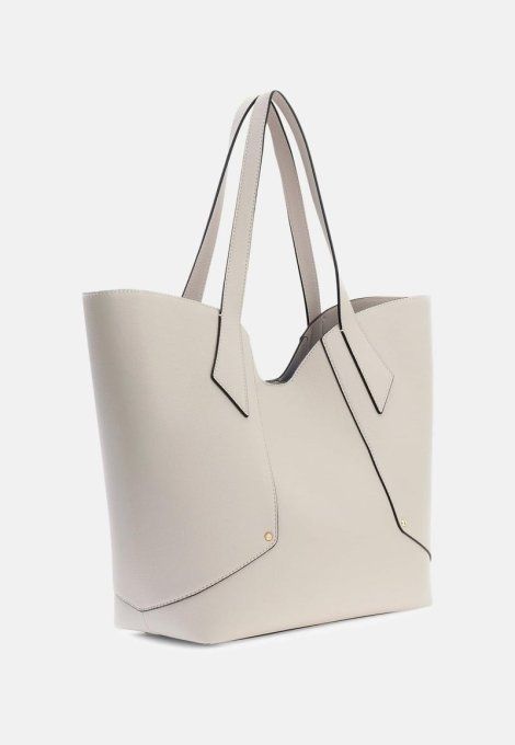 GUESS Grand Sac cabas porté épaule couleur pierre 2 en 1