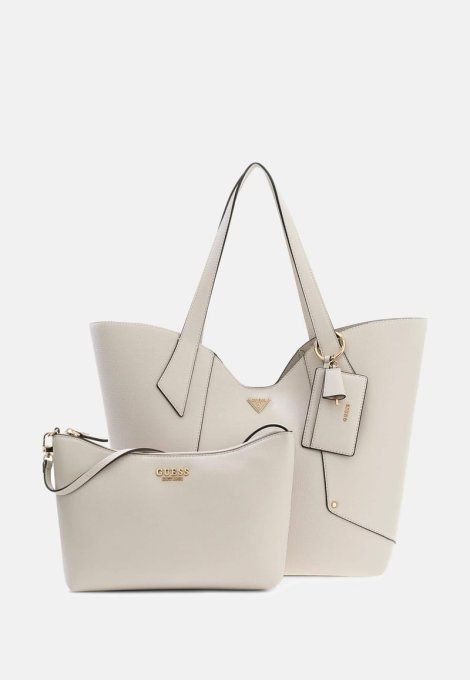 GUESS Grand Sac cabas porté épaule couleur pierre 2 en 1