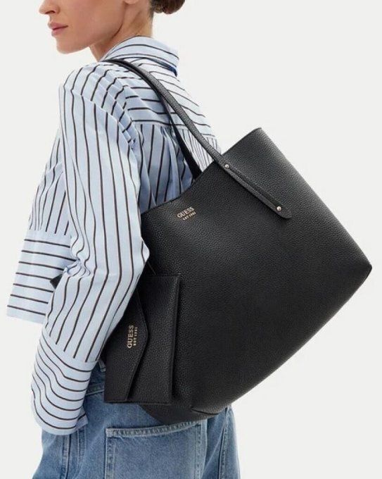 GUESS Sac Cabas porté épaule noir