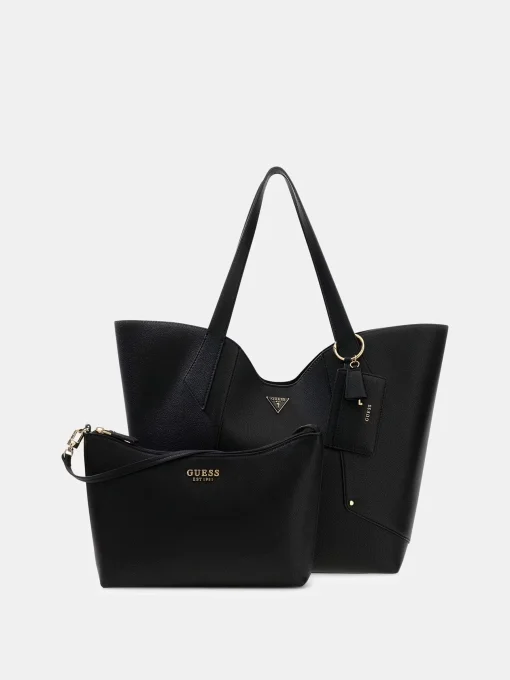GUESS Grand Sac cabas porté épaule Noir 