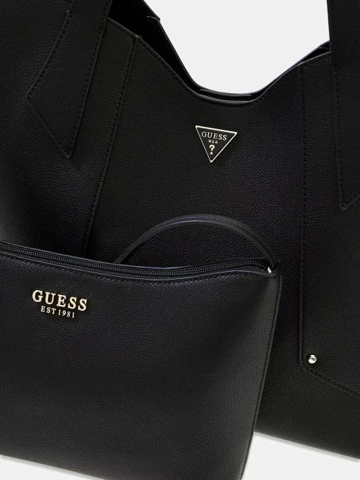 GUESS Grand Sac cabas porté épaule Noir 